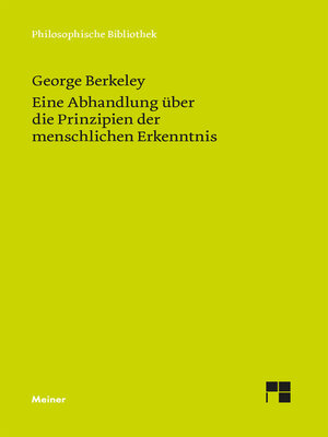 cover image of Eine Abhandlung über die Prinzipien der menschlichen Erkenntnis